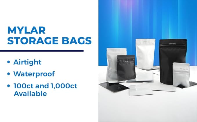 Mylar Bags Smell Proof 1 Ounce White/Clear - 1000 Count 9" X 6" 6mill Thickness - Packaging Bags - Mylar Bags For Food Storage - Resealable Bags