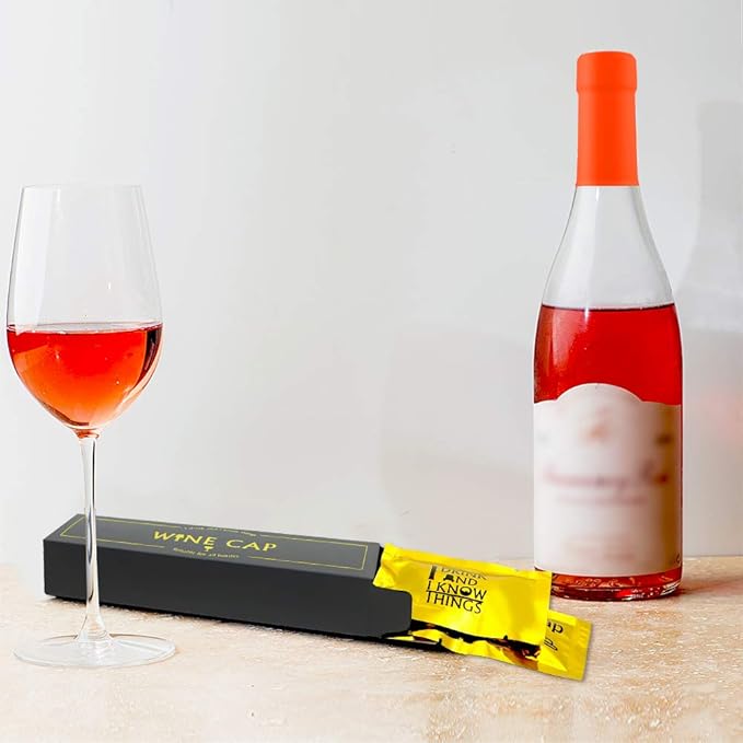 Wine Stopper - Wine Bottle Cap Reusable Wine and Beverage Bottle Stopper for Wine Lover - Novelty Wine Gift Set for Christmas Housewarming Adult Party (8 Pcs/Set)