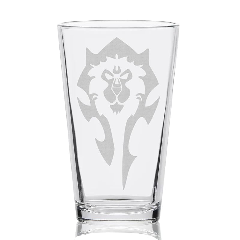 HORDE & ALLIANCE WARCRAFT Engraved Pint Glass | Inspired by Warcraft | Great Gamer Gift Idea!