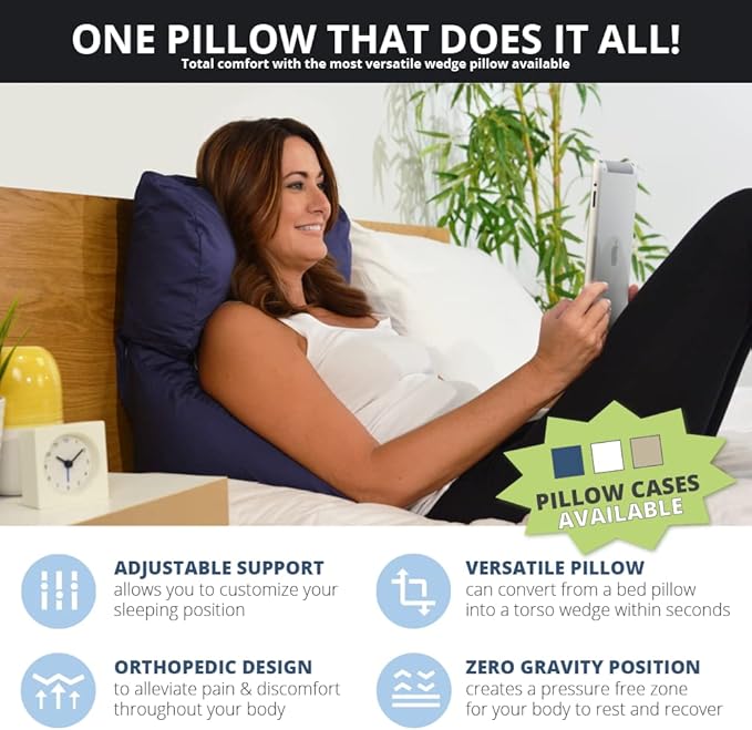 Contour Flip Lounge Pillow (Flip with Navy Case)