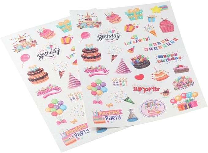 50/60 Pcs Cute Cake Candy Stickers, Cake Food Stickers, Birthday Dessert Stickers, Birthday Cake Stickers, Teacher Reward Stickers, Household Refrigerator Decoration(B 60 pcs)