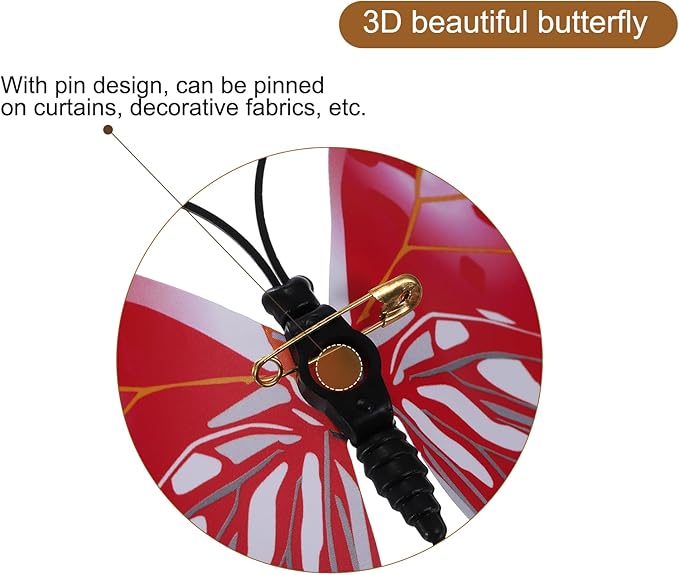 uxcell 120Pcs 3D Beautiful Butterfly Removable DIY Wall Stickers for Bedroom TV Background Decorations, Red