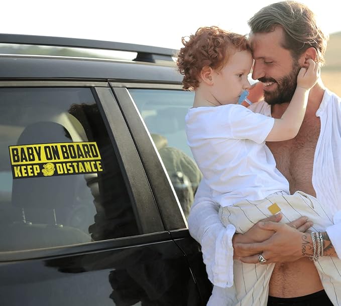 Car Decals Kids On Board Decal in Cars Vehicle Safety Signs Vinyl Bumper Stickers Family Children Removable Decals Window Label Sign Truck Label Decorations Drive Safely Around