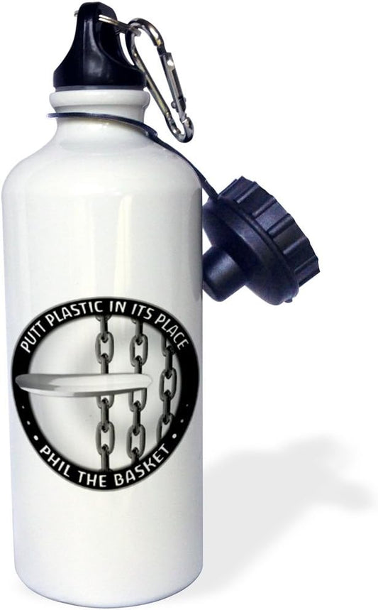 3dRose Anime Girl Sports Water Bottle, 21 oz, White