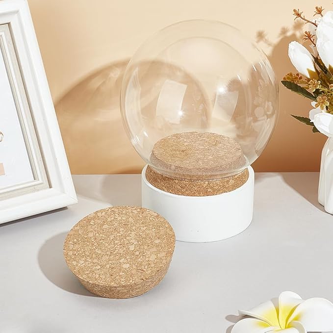 BENECREAT 2pcs Cork Stoppers, Tapered Wine Cork Plug Bottle Cork Stoppers, Replacement Corks for Wines, Decorative Bottles, Jars, Arts, DIY Crafts, 4x3.3inch