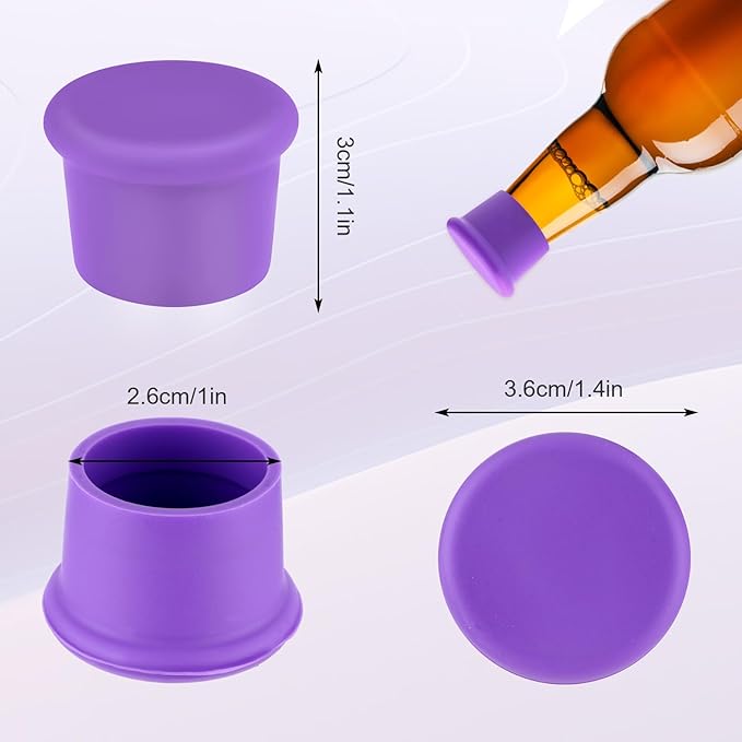 Reusable Sparkling Wine Bottle Stopper 6 Pcs Silicone Wine Stoppers Rubber Wine Stoppers For Bottles Glass Corks Beverages Beer Champagne Bottles For Corks To Keep Wine Storage Fresh Tools