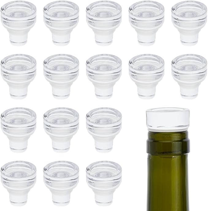 SUPERFINDINGS 16 Pcs Wine Bottle Stopper Plug Bottle Cap Glass Wine Stopper Bottle Stoppers Reusable Wine Corks Sealing Wine Bottle Corks Fits Most Wine Bottles for Wine Beer Glass Bottles