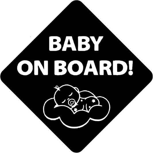 Baby on Board Sleepy Baby Viynl Decal Sticker for Windows, Car Sticker | Cars Trucks Vans, Bumper Sticker, Size: 5inch (Black)