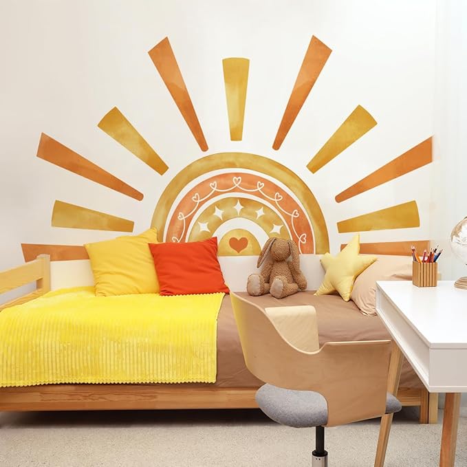 Sun Wall Sticker for Baby Nursery, Girls, Boys, Toddlers, Preschoolers, Teenagers