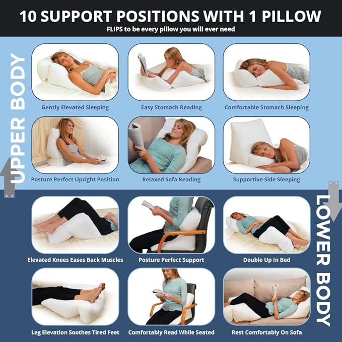Contour Flip Lounge Pillow (Flip with Navy Case)