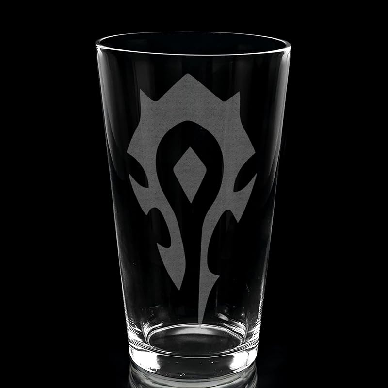 HORDE WARCRAFT Engraved Pint Glass | Inspired by Warcraft | Great Gamer Gift Idea!