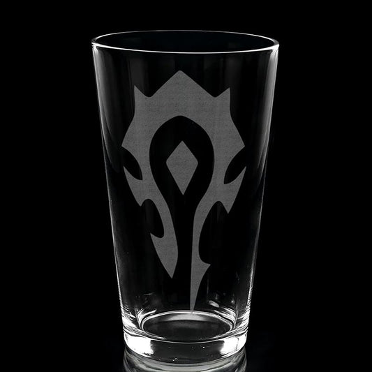 HORDE WARCRAFT Engraved Pint Glass | Inspired by Warcraft | Great Gamer Gift Idea!