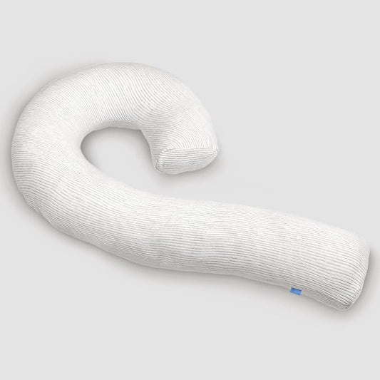 Body Pillow for Adults - Soft Long Bed Pillows Insert for Sleeping - Shredded Memory Foam and Removable Washable Cover - Swan Shaped Side Sleeper Pregnancy Pillow 49 Inch (Grey)