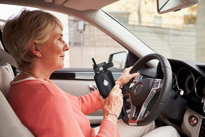 SENDESTAR Water Bottle 32oz,2 Lids(Straw lid),Wide Mouth Stainless Steel Vacuum Insulated Double Wall Keep Liquids Cold or Hot All Day,Sweat Proof Sport Design,Fit Car Cup Holder(White&Rose Red)