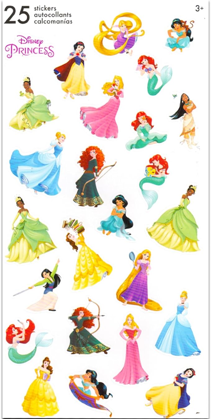 Disney Water Bottles for Girls- 3 Pc Disney School Supplies Bundle with Disney Drinking Bottles Featuring Disney Princesses, Frozen, Minnie Mouse Plus Sticker Activity Book, More