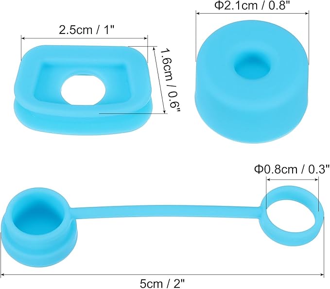 PATIKIL Silicone Spill Stopper for Straw Cup 2.0 40oz/ 30oz, Set of 9 Tumbler Accessories Including 3 Straw Cover Cap, 3 Square Spill Stopper and 3 Round Leak Stopper, Blue