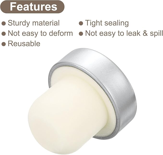 uxcell 8Pcs T-shaped Stoppers, 0.79inch Dia Cork Wine Stopper Reusable Wine Bottle Corks Sealing Plug for Wine Beer Beverage Bottle Crafts, Silver