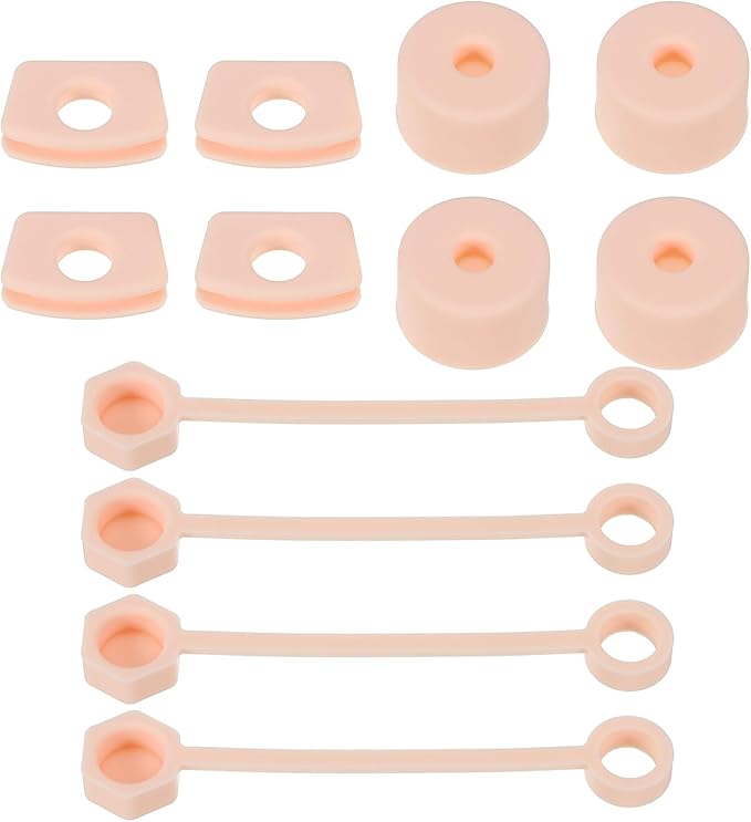 PATIKIL Silicone Spill Stopper for Straw Cup 2.0 40oz/ 30oz, Set of 12 Tumbler Accessories Including 4 Straw Cover Cap, 4 Square Spill Stopper and 4 Round Leak Stopper, Pink