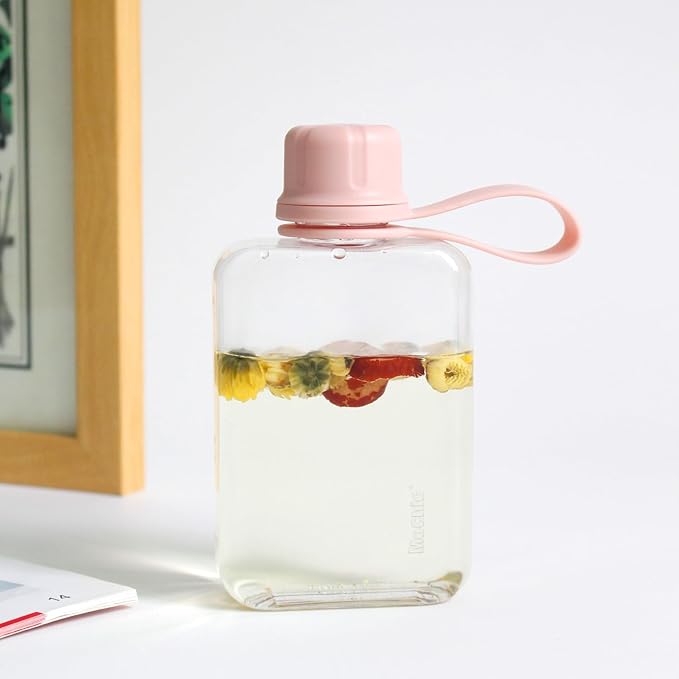 MoChic Flat Water Bottle Portable Slim Water Bottle Design BPA Free Wallet Water Bottle, Can be Put into Small Pockets, Makeup Bags and Handbags, Suitable for Travel, Work and Outdoor Sports 8oz(Gary)