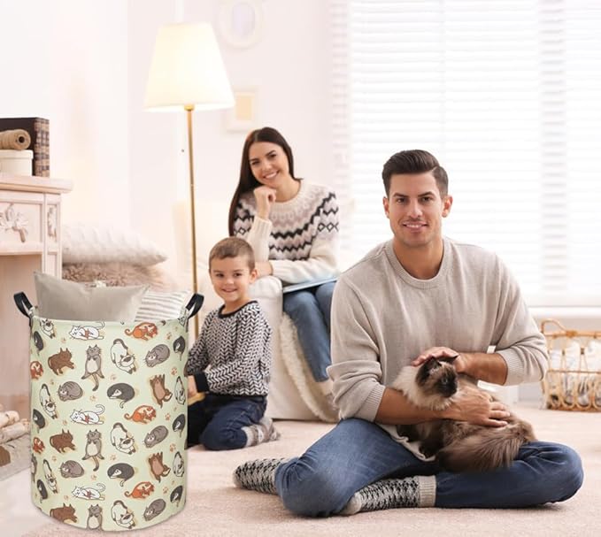 Cats Kids Laundry Basket Baby Hamper Cats Toy Storage Bin for Boys Room Decor Baby Nursery Hamper Gift Baskets for Bedroom Bathroom(Cats)