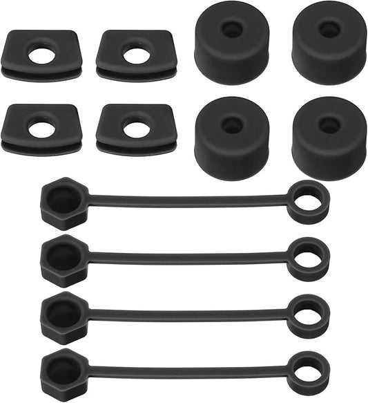 PATIKIL Silicone Spill Stopper for Straw Cup 2.0 40oz/ 30oz, Set of 12 Tumbler Accessories Including 4 Straw Cover Cap, 4 Square Spill Stopper and 4 Round Leak Stopper, Black