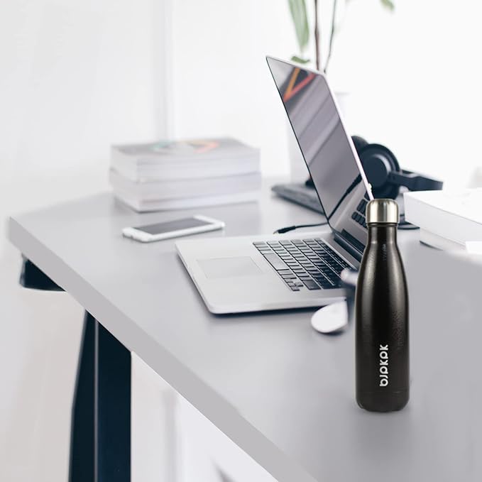 BJPKPK Insulated Water Bottles 17oz, Leak Proof Stainless Steel Water Bottle keeps Cold for 24H and Hot for 12H, BPA Free Water Bottle-Green