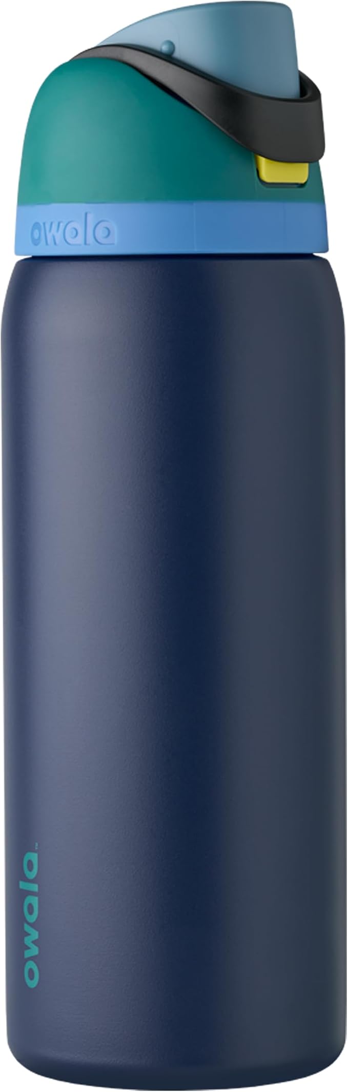 Owala FreeSip Insulated Stainless Steel Water Bottle with Straw for Sports and Travel, BPA-Free, 32-oz, Teal/Navy (Nautical Twilight)