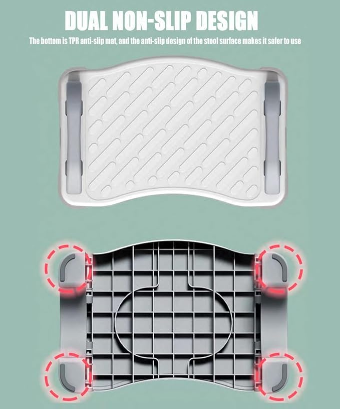 Kids Kitchen Step Stool for Toddlers, Step Stool Foldable, Toddlers Stool for Potty Training, Bathroom, Kitchen, Bedroom, Toy Room and Living Room