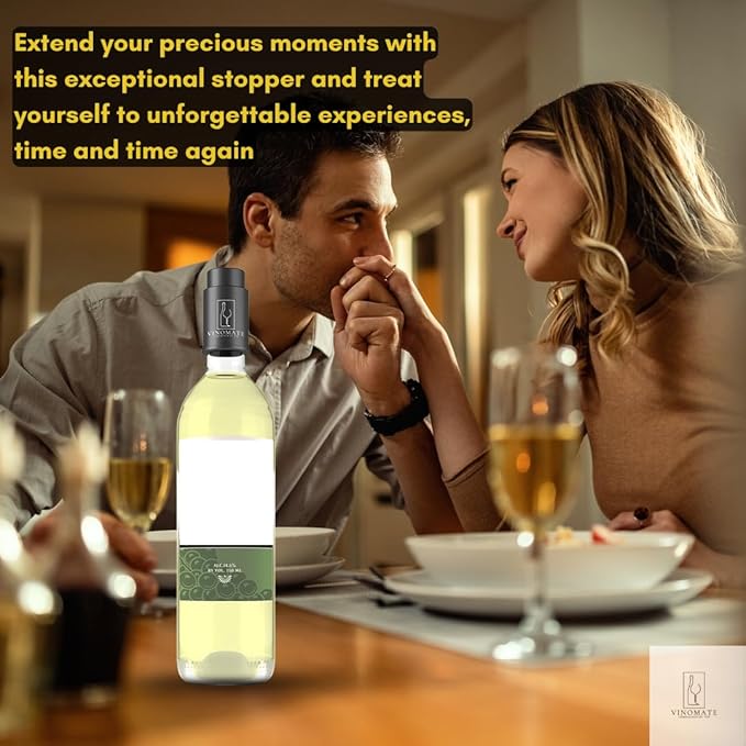 Wine stopper | 2 Ultimate Wine & Champagne Stoppers | Wine Gift : Premium Vacuum wine bottle Stopper to Save Every Drop | Wine Corks and wine Accessories | Grandpa Gifts - gifts for men