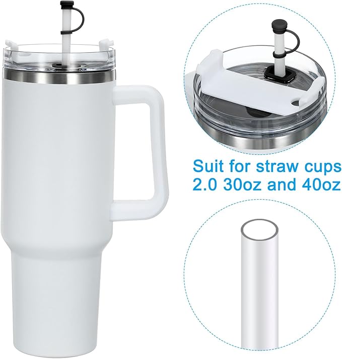 PATIKIL Silicone Spill Stopper for Straw Cup 2.0 40oz/ 30oz, Set of 9 Tumbler Accessories Including 3 Straw Cover Cap, 3 Square Spill Stopper and 3 Round Leak Stopper, Black