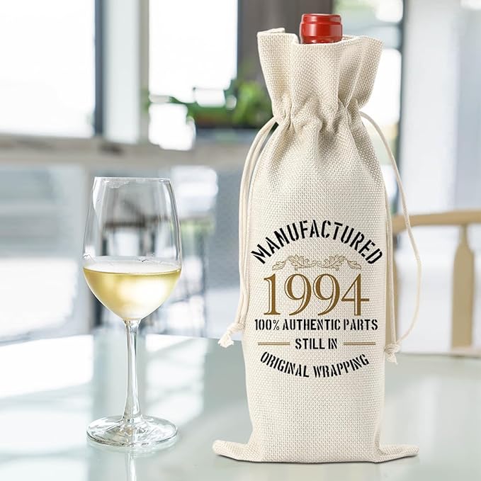 30th Birthday Gifts for Her Women Men, Best Gift for 30 Year Old Man Husband Wife Friends Sisters Girlfriend, Happy 1994 30th Birthday Anniversary Decorations Wine Bag?Wine Gifts Wine Gift Bag