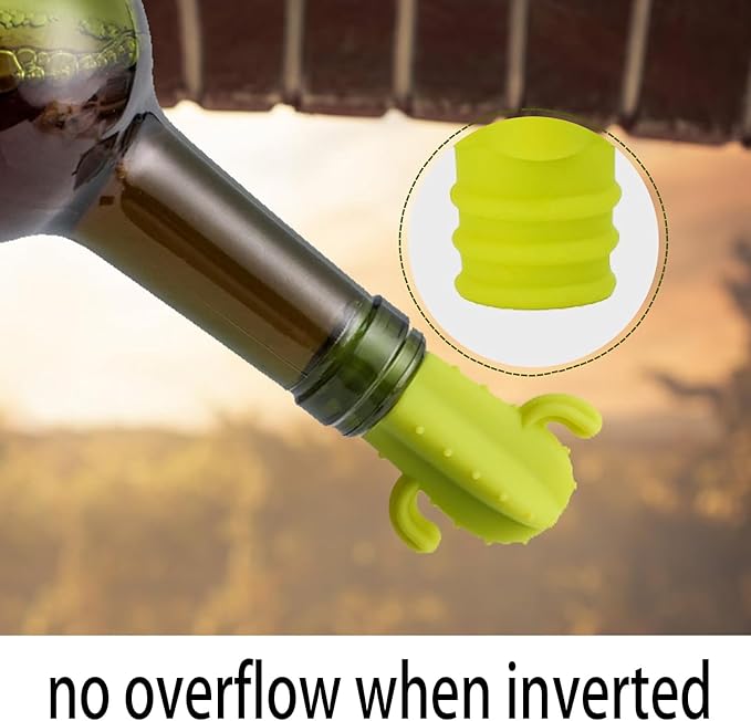 Cactus Silicone Wine Bottle Stoppers,Cute Wine Accessories, Reusable Wine Beverage Corks, for Gifts, Bar, Holiday Party, Wedding (10, M)