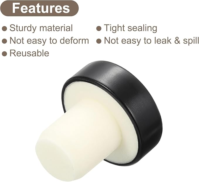 uxcell 16Pcs T-shaped Stoppers, 0.63inch Dia Cork Wine Stopper Reusable Wine Bottle Corks Sealing Plug for Wine Beer Beverage Bottle Crafts, Black