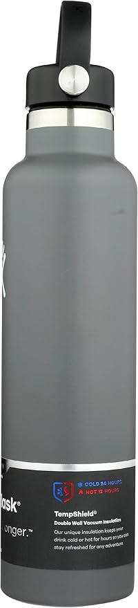 Hydro Flask Stainless Steel Standard Mouth Water Bottle with Flex Cap and Double-Wall Vacuum Insulation