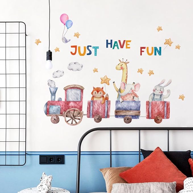 Fun & Colorful Wall Decal - 65cm/25.6in Finished Size, Includes 60x30cm Sheet & Bag Packaging for Easy Decorating