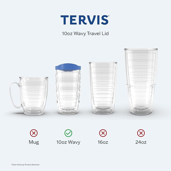Tervis Travel Lid Made in USA Double Walled Insulated Tumbler Travel Cup Keeps Drinks Cold & Hot, Fits 10oz Tumblers, Red