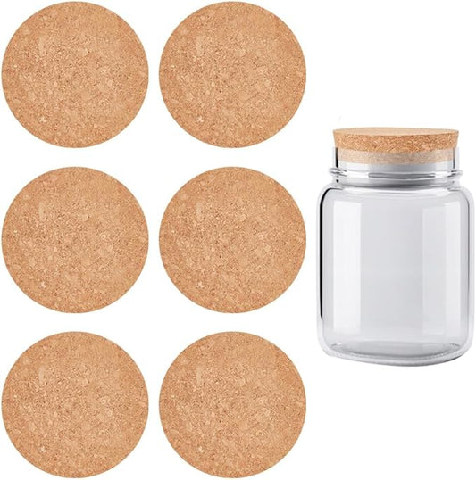 OLYCRAFT 6 Pcs Large Cork Stoppers Tapered Cork Plugs Wood Corks Lids Bottle Lids Cork Stoppers3.6 inch Wine Bottle Stoppers Wood Jar Cork for Kitchen Wedding Favor Canning - 2cm Thick