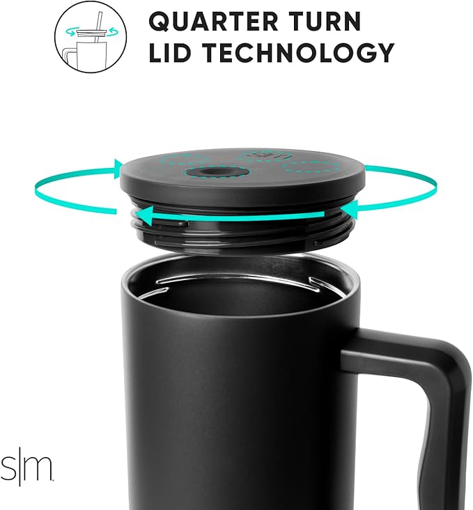 Simple Modern 30 oz Tumbler with Handle and Straw Lid | Insulated Cup Reusable Stainless Steel Water Bottle Travel Mug Cupholder Friendly | Gifts for Women Him Her | Trek Collection | Black Leopard