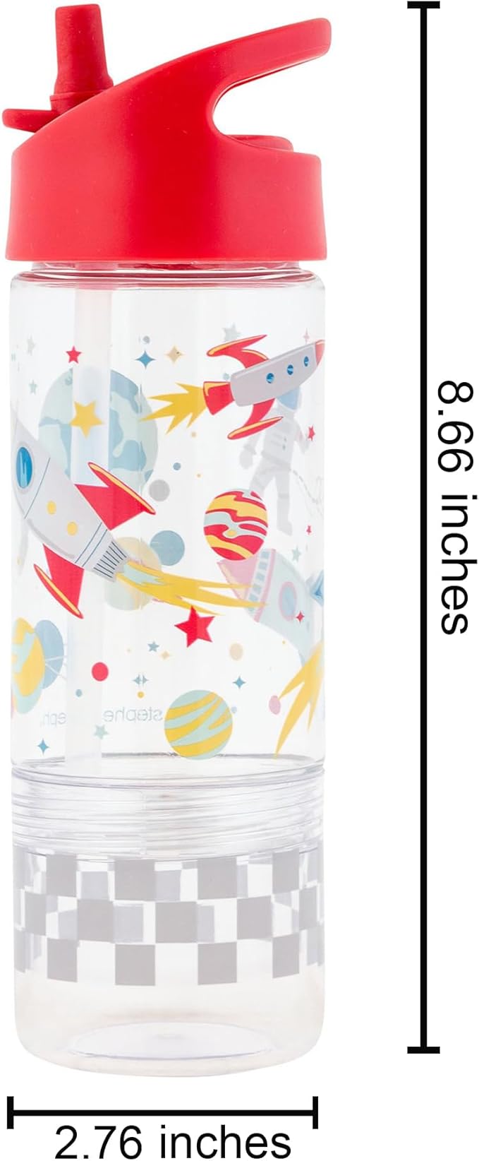 Stephen Joseph, Kids Sip and Snack Water Bottle, 12 oz Tritan BPA Free, Drink and Snack Water Bottle for Girls & Boys, Back to School Water Bottle, Space