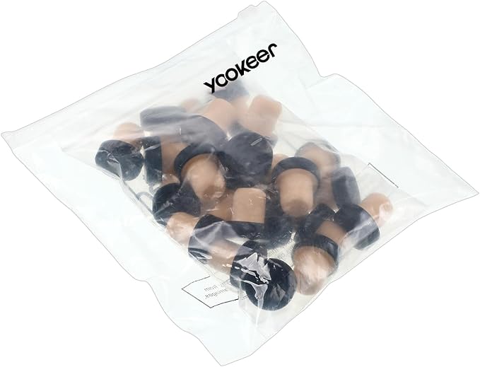 T-shaped Stopper Cork Wine Stopper Bottle Stoppers Reusable Wine Bottle Stopper Sealing Plug Bottle for Wine Beer Bottles DIY Craft (Black, 24 Pieces)