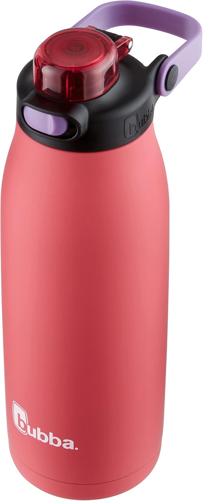 Bubba Radiant Vacuum-Insulated Stainless Steel Water Bottle with Leak-Proof Lid, Rubberized Water Bottle with Chug Cap, Keeps Drinks Cold up to 12 Hours, 32oz Electric Berry