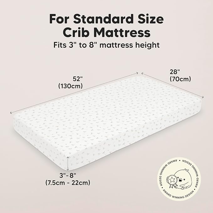 2-Pack Crib Sheets for Boys,Girls - Viscose Derived from Bamboo Fitted Crib Sheet, Organic Baby Crib Sheets, Crib Mattress Sheet,Toddler Bed Sheets,Baby Sheets for Crib Fitted Sheets(Meadow)
