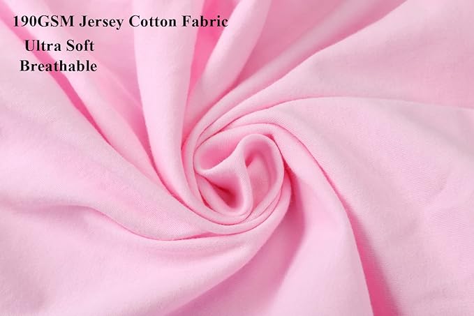 Bassinet Sheets (33" x 19") Compatible with Mika Micky, Baby Delight, Dream On Me, Amke and Other Rectangle Mattress, 2 Pack Fitted Sheets, 100% Jersey Knit Cotton 190GSM, Floral and Pink