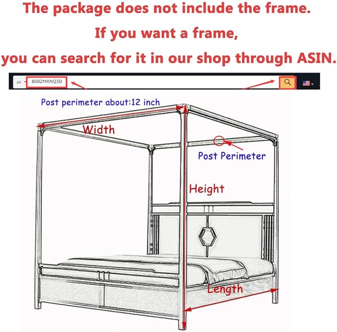 Elegant Lace Princess 4 Corner Post Mosquito Net Romantic for Girls Women Bed Curtain Canopy for Adult Wedding Bedroom Kids Rooms Decoration (Color-C, Queen)