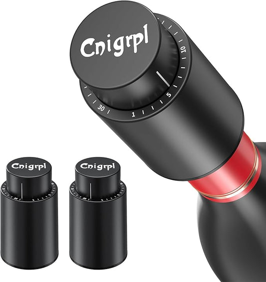 Wine Bottle Stoppers，2-in-1 Vacuum Wine Stopper，Reusable Wine Savers, Wine Preserver Vacuum Pump Corks Keep Wine Really Fresh, Best Gift for Wine Lovers for Christmas Gifts (2Pack)