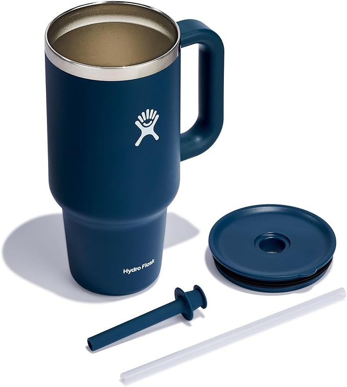 Hydro Flask Travel Tumbler Stainless Steel Vacuum Insulated Tumbler with Lid and Straw for Cold Water and Drinks for Sports, School, Work, Car, Travel, Weekends