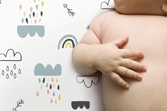 Stretchy Ultra Soft Bassinet Sheet Set 2 Pack, Universal Cradle Sheet for Rectangle, Oval, or Hourglass Bassinet Pad/Mattress, Crown and Cloud Bassinet Sheets for Baby Girl and Boy