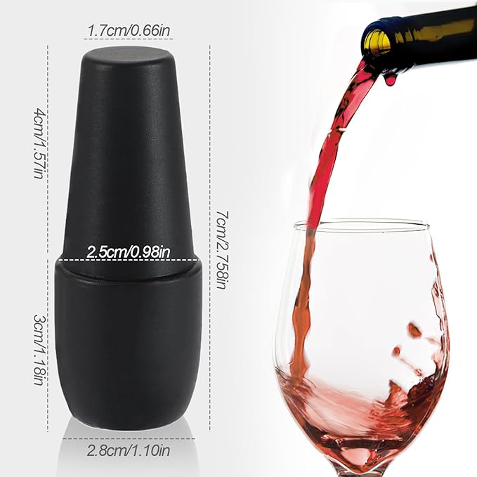 JUNEBRUSHS Wine Stoppers, 8PCS Silicone Wine Stoppers for Wine Bottles, Beer Bottle Stopper, Champagne Stopper, Reusable Sparkling Wine Bottle Stopper(4 Colors)