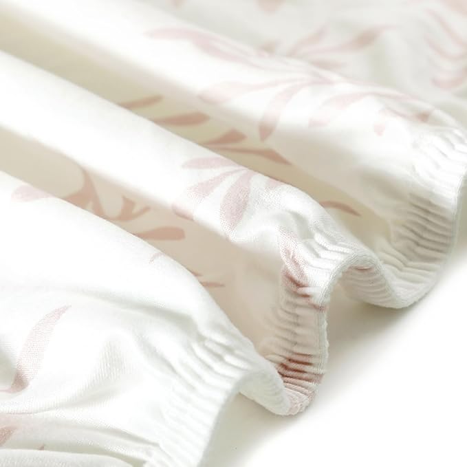 Fitted Crib Sheets Set 2 Pack, Ultra Soft Stretch Jersey Knit Crib Sheet Fit All Standard Crib Mattress Pads Safe and Snug, Crib Fitted Sheet for Baby, Beautiful Flowers and Insects Pattern