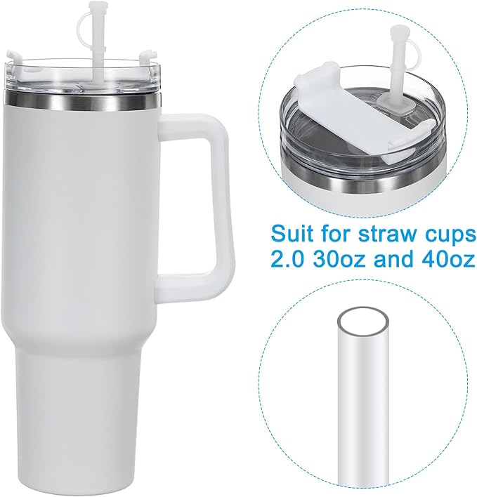 PATIKIL Silicone Spill Stopper for Straw Cup 1.0 40oz/ 30oz, Set of 6 Tumbler Accessories Including 2 Straw Cover Cap, 2 Square Spill Stopper and 2 Round Leak Stopper, Clear